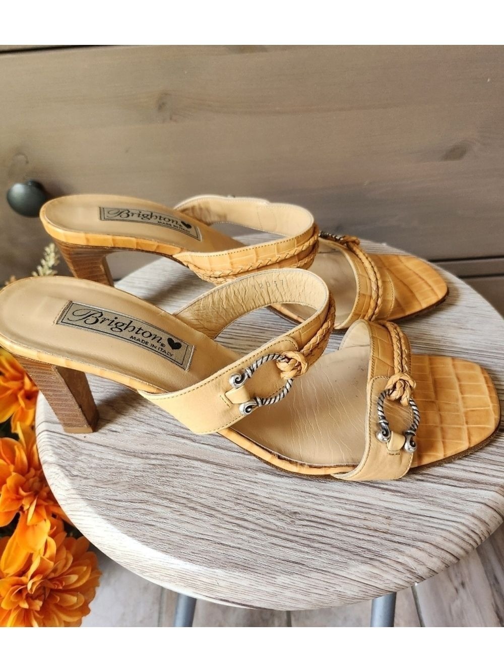 Vintage Brighton Raven Tan Women's Heeled Sandals